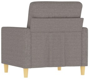 Poltrona tecido 60 cm cinzento-acastanhado