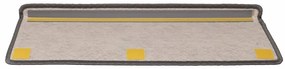 Tapetes escada adesivos aspeto sisal 30pcs 65x21x4 cinza e bege