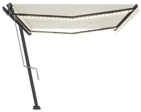 Toldo automático com LED e sensor de vento 500x300 cm cor creme