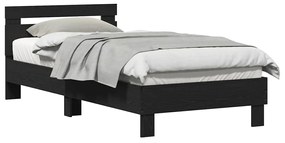 Estrutura de Cama em Preto Carvalho da - 90 x 200 cm, feita de madeira
