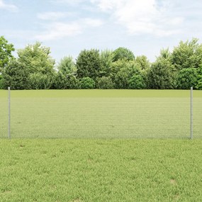 Cerca de Arame Soldado com 44 Postes U Prata 0.5x100 m Aço
