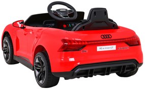 Carro elétrico para Crianças 12V 4x4 Audi RS E-Tron GT Rodas de EVA, Assento de couro Vermelho