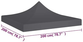 Teto para tenda de festas 2x2 m 270 g/m² antracite