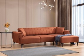 Sofá-Cama de Canto Hamlet – Vermelho Telha – 270x140 cm