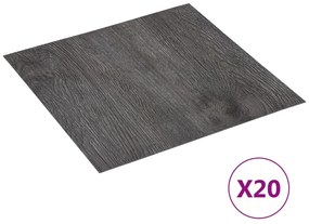 Tábuas de soalho autoadesivas 20 pcs 1,86 m² PVC castanho