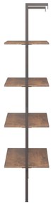 Unidade 4 prateleiras 64x35x152,5 cm castanho-escuro e preto