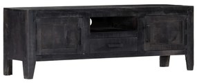 vidaXL Móvel de TV 118x30x40 cm madeira de mangueira maciça preto