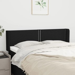 Cabeceira de cama c/ abas tecido 147x16x78/88 cm preto