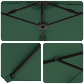 Guarda-sol cantilever de jardim Verde 372 x 198 x 253 cm