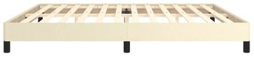 Estrutura de cama 200x200 cm couro artificial cor creme