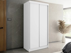 Roupeiro Dover 104, Branco, 200x100x62cm, 99 kg, Portas para roupeiro: Deslizante, Número de prateleiras: 5, Número de prateleiras: 5