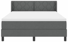 Cama Box com Colchão em Cinza Escuro, 140x200 cm, Tecido
