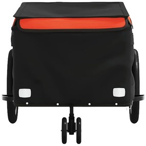 Reboque para bicicleta 30 kg ferro preto e laranja