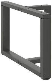 Pés para mesa de centro em forma de T, 2 peças, antracite, 60x25x(42-4