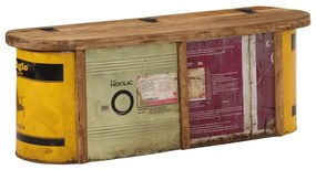 Banco arrumação/aparador 120x30x40 cm madeira recuperada maciça