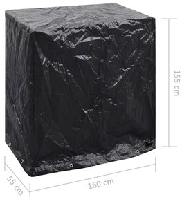 Capas mobiliário jardim 2 pcs mesa ténis 8 ilhós 160x55x182 cm