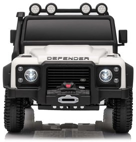 Jipe elétrico para crianças Land Rover Defender 110 SVX 12V, 4X4, luzes LED, bateria de lítio, licença ORIGINAL Branco