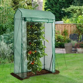 Estufa de jardim portátil com porta com fecho de correr Cobertura PE 100 x 50 x 170 cm Verde