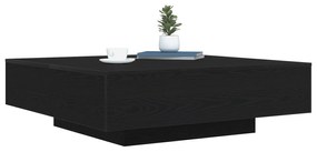 Mesa de Café vidaXL com Luzes LED Carvalho Preto 100x100x31 cm