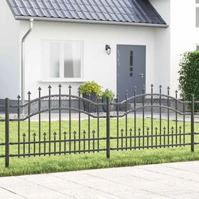 vidaXL Cerca de jardim Cinzeto 115 cm Aço com Revestimento em Pó