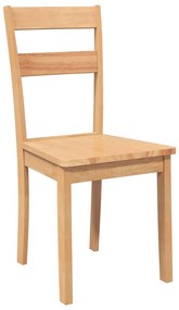 Cadeiras de jantar 2 pcs madeira seringueira maciça natural
