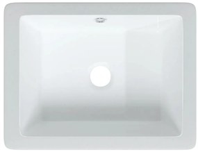 Lavatório casa de banho retangular 39x30x18,5cm cerâmica branco