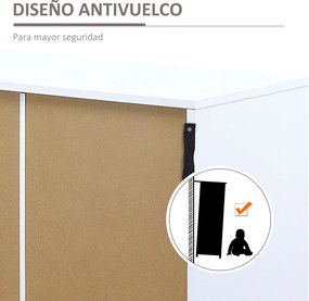 Aparador de Cozinha com 4 Portas Prateleiras Ajustáveis e Pés Metalico