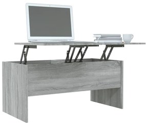 Mesa de centro 102x50,5x46,5 cm madeira processada sonoma cinza