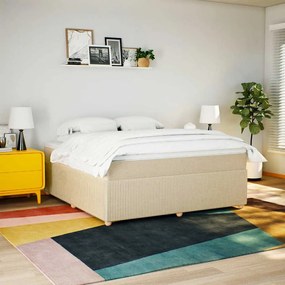 Cama com molas/colchão 180x200 cm tecido cor creme