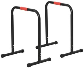 HOMCOM Suporte de treino de barras paralelas para flexões inclinadas construção muscular Calistênicos 63x41x73 cm Preto | Aosom Portugal