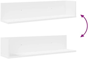 Estantes de parede 2pcs 75x16,5x16,5cm derivados madeira branco