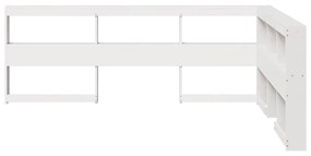 Estante cabeceira forma de L 135 cm madeira pinho maciça branco