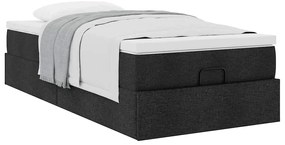 Estrutura de cama otomana com colchão 100x200cm tecido preto