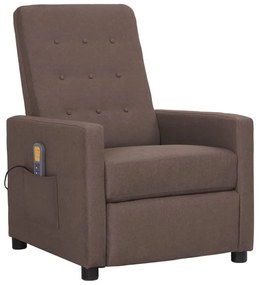 vidaXL Poltrona de massagens tecido cinza-acastanhado