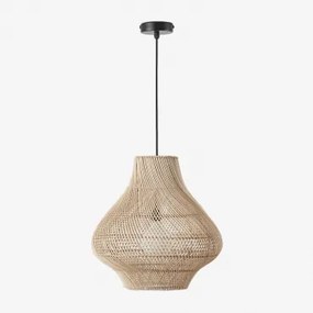 Lâmpada De Teto Suspensa Em Rattan Magali Preto & Ø50 Cm - ↑50 Cm Magali - Sklum