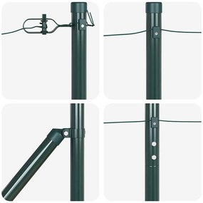 Postes de Cerca com Ponta - 26 peças Ø32 mm 140 cm em Aço Galvanizado