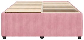 Estrutura de cama 160x200 cm veludo rosa