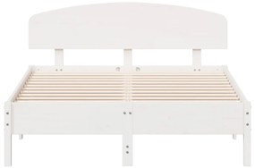 Cama sem colchão 135x190 cm madeira de pinho maciça branco