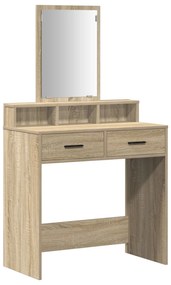 Mesa de maquilhagem vidaXL com gavetas em Carvalho Sonoma 79x41x140 cm