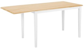 Mesa de refeição extensível em madeira clara e pés brancos 120/160 x 75 cm LOUISIANA Beliani