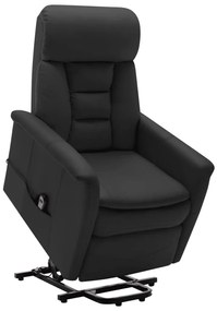 vidaXL Poltrona elevatória couro artificial preto