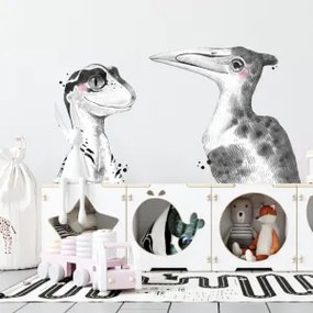 Autocolantes de parede para meninos - Velociraptor e Pterodáctilo