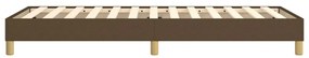 Estrutura de cama sem colchão 90x190 cm tecido castanho-escuro