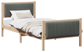 vidaXL Estrutura da cama castanho e cinzento-escuro 90 x 200 cm