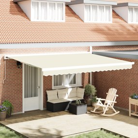 vidaXL Toldo Retrátil Manual Creme 450x300 cm
