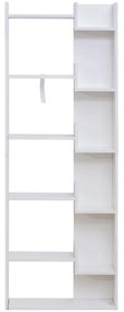 HOMCOM Estante para livros de 6 níveis estante vertical sistema anti-tombamento de desenho moderno 60x21x162,5 cm Branco | Aosom Portugal