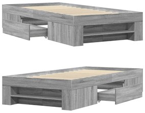 Estrutura cama 75x190 cm derivados de madeira cinzento sonoma
