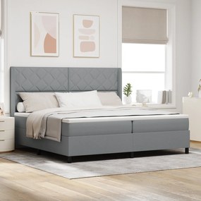 Cama com Box Spring e Colchão vidaXL Cinza Claro 200x200 cm Tecido