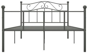 Estrutura de cama metal 140x200 cm cinzento