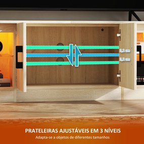 Móvel de TV Moderno com Luzes RGB 2 Orifícios para Cabos para Televiso
